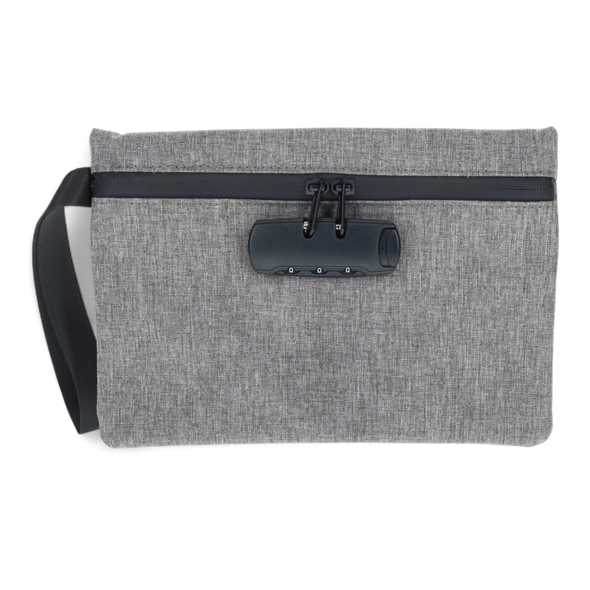 Small Gray Cloth Combination Lock Pouch – 9.5" x 6.5"