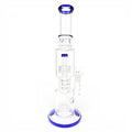 Dr. Wonderstone 16-inch clear glass straight shooter bong with blue accents, double dome matrix percs, and ice pinch.