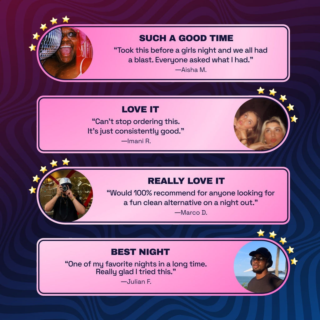 Dr. Wonderstone customer review graphic for Ferris Wheel chewable tablets featuring testimonials and user photos.