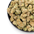 Dr. Wonderstone Orange Blueberry Muffin THCa flower featuring dense, resin-rich green buds with vibrant orange pistils.