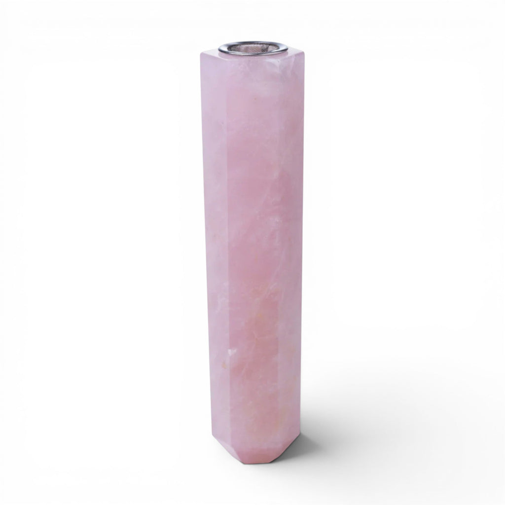 Dr. Wonderstone Astral Project rose quartz crystal tower one-hitter pipe with stainless steel screen