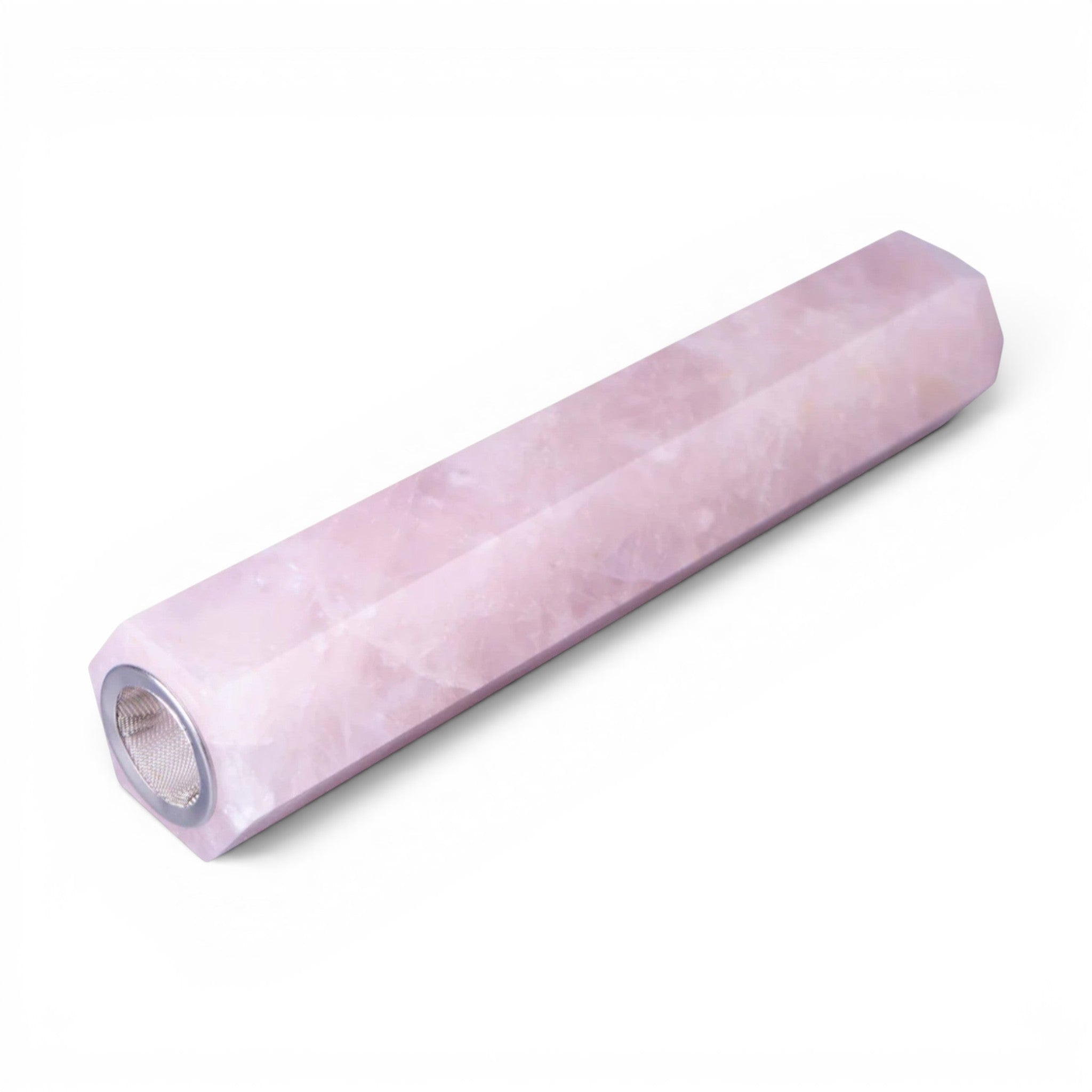 Dr. Wonderstone Astral Project rose quartz crystal tower one-hitter smoking accessory with stainless steel screen